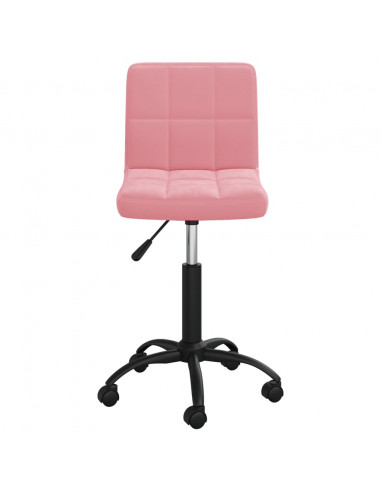 Sedia Girevole da Ufficio Rosa in Velluto