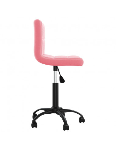 Sedia Girevole da Ufficio Rosa in Velluto