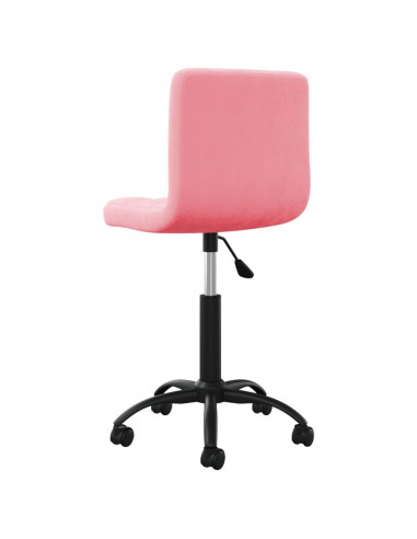 Sedia Girevole da Ufficio Rosa in Velluto
