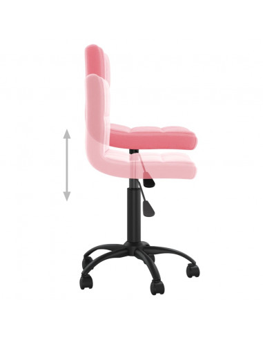 Sedia Girevole da Ufficio Rosa in Velluto