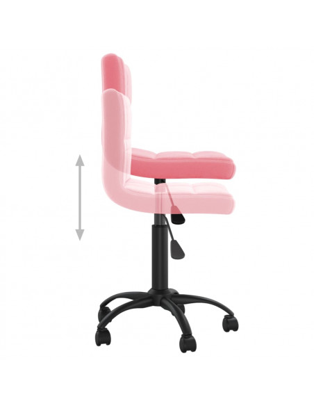 Sedia Girevole da Ufficio Rosa in Velluto