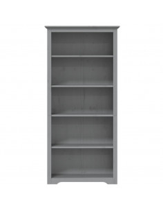 Libreria BODO 5 Ripiani 80x38x180 cm Legno Massello Pino Grigia 2
