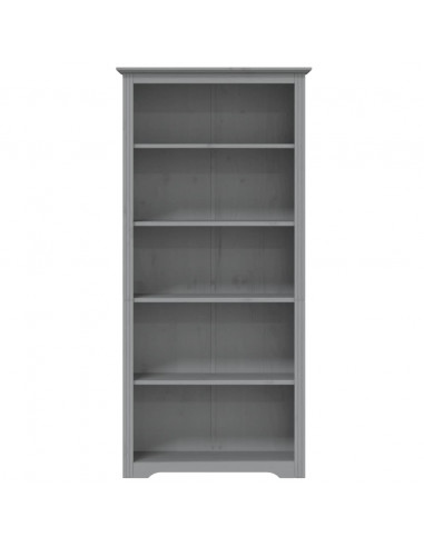 Libreria BODO 5 Ripiani 80x38x180 cm Legno Massello Pino Grigia