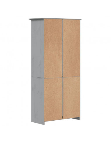 Libreria BODO 5 Ripiani 80x38x180 cm Legno Massello Pino Grigia