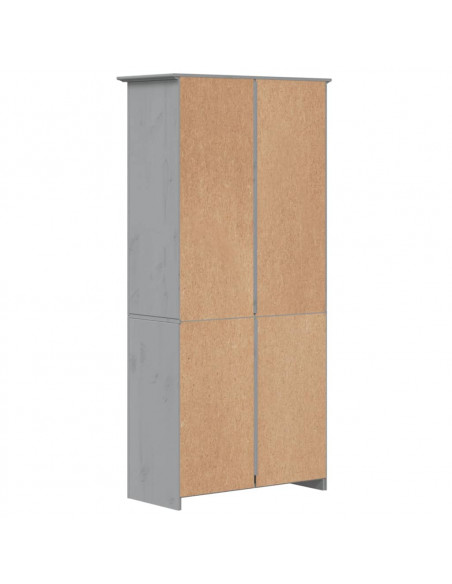 Libreria BODO 5 Ripiani 80x38x180 cm Legno Massello Pino Grigia