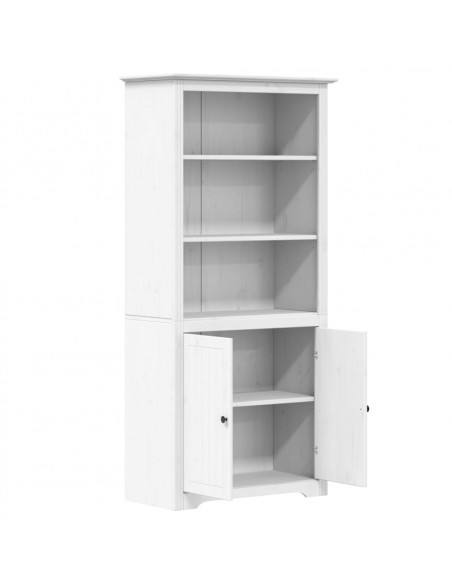 Libreria BODO 80x40x172 cm in Legno Massello di Pino Bianco
