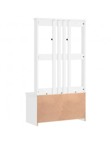 Albero da Ingresso SANDENS Bianco 87x40x159,5 cm Legno di Pino