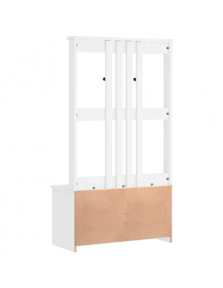 Albero da Ingresso SANDENS Bianco 87x40x159,5 cm Legno di Pino