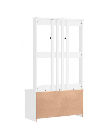 Albero da Ingresso SANDENS Bianco 87x40x159,5 cm Legno di Pino