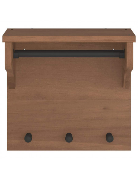 Appendiabiti da Parete SANDNES 43x30x42 cm in Legno di Pino
