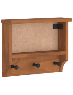 Appendiabiti da Parete SANDNES 45x12x35 cm in Legno di Pino