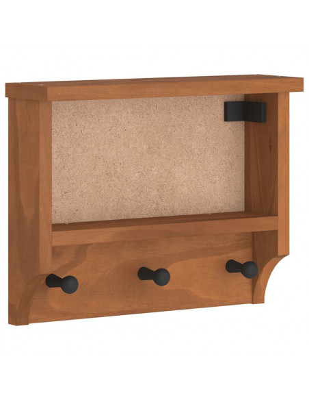 Appendiabiti da Parete SANDNES 45x12x35 cm in Legno di Pino