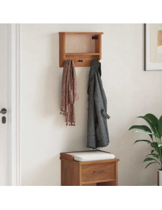 Appendiabiti da Parete SANDNES 45x12x35 cm in Legno di Pino 2