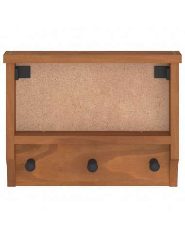 Appendiabiti da Parete SANDNES 45x12x35 cm in Legno di Pino