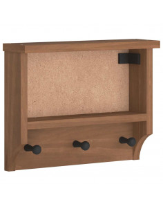 Appendiabiti da Parete SANDNES 45x12x35 cm in Legno di Pino