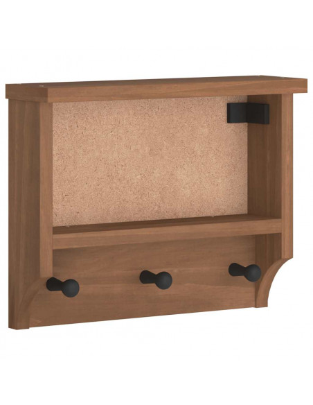 Appendiabiti da Parete SANDNES 45x12x35 cm in Legno di Pino