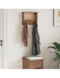 Appendiabiti da Parete SANDNES 45x12x35 cm in Legno di Pino 2