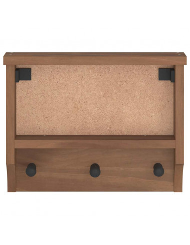 Appendiabiti da Parete SANDNES 45x12x35 cm in Legno di Pino