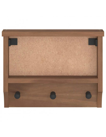 Appendiabiti da Parete SANDNES 45x12x35 cm in Legno di Pino