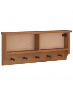 Appendiabiti da Parete SANDNES 87x12x35 cm in Legno di Pino