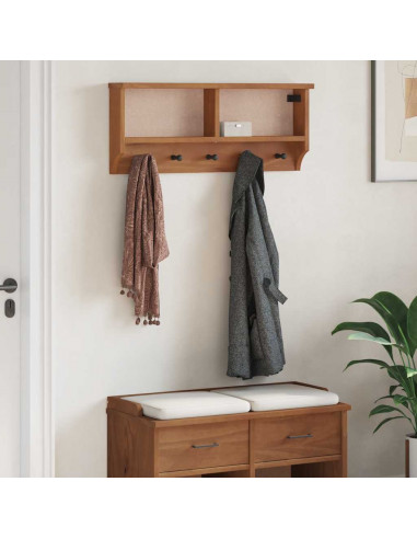Appendiabiti da Parete SANDNES 87x12x35 cm in Legno di Pino