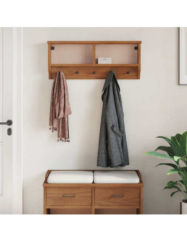 Appendiabiti da Parete SANDNES 87x12x35 cm in Legno di Pino