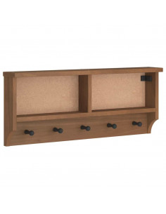 Appendiabiti da Parete SANDNES 87x12x35 cm in Legno di Pino