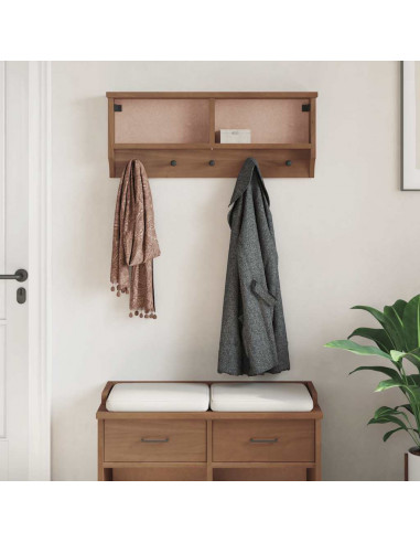 Appendiabiti da Parete SANDNES 87x12x35 cm in Legno di Pino