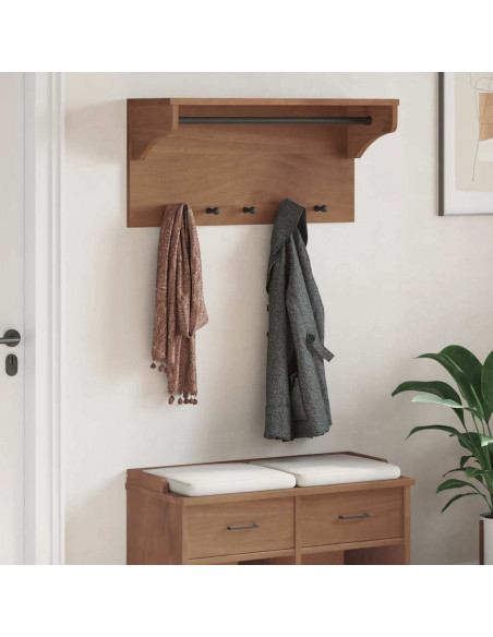Appendiabiti da Parete SANDNES 87x30x42 cm in Legno di Pino