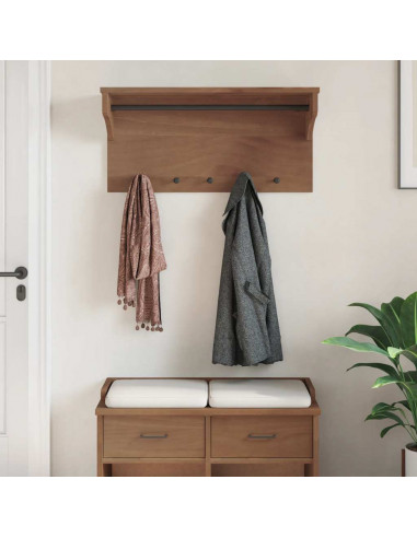 Appendiabiti da Parete SANDNES 87x30x42 cm in Legno di Pino