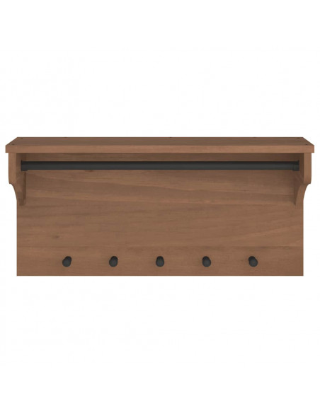 Appendiabiti da Parete SANDNES 87x30x42 cm in Legno di Pino
