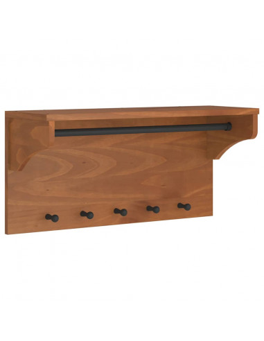 Appendiabiti da Parete SANDNES 87x30x42 cm in Legno di Pino