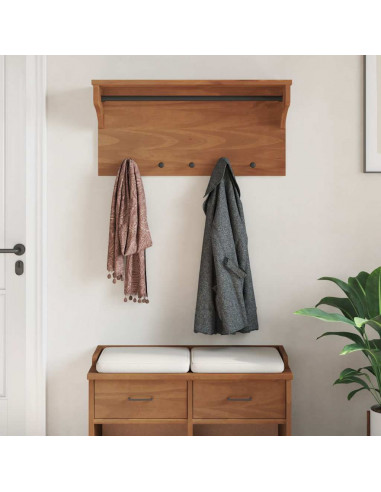 Appendiabiti da Parete SANDNES 87x30x42 cm in Legno di Pino