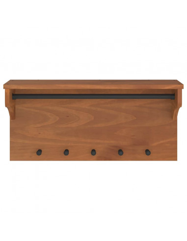 Appendiabiti da Parete SANDNES 87x30x42 cm in Legno di Pino