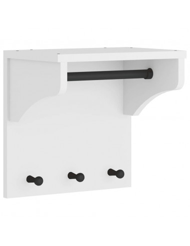 Appendiabiti da Parete SANDNES Bianco 43x30x42 cm Legno di Pino