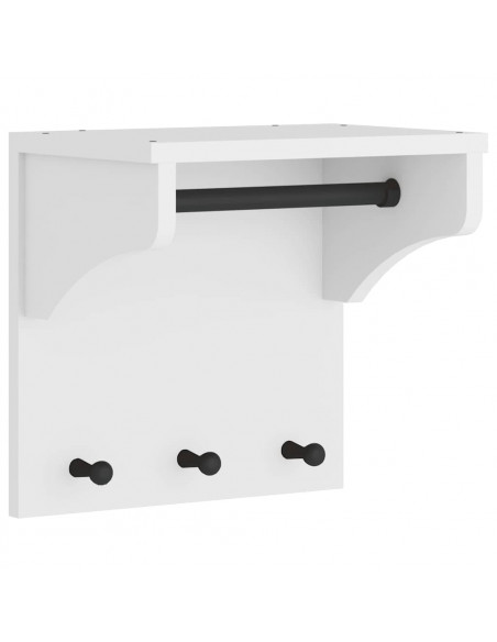 Appendiabiti da Parete SANDNES Bianco 43x30x42 cm Legno di Pino