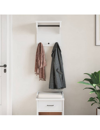 Appendiabiti da Parete SANDNES Bianco 43x30x42 cm Legno di Pino