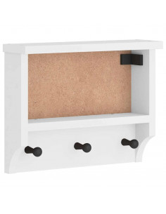 Appendiabiti da Parete SANDNES Bianco 45x12x35 cm Legno di Pino