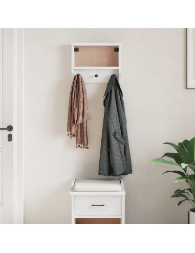 Appendiabiti da Parete SANDNES Bianco 45x12x35 cm Legno di Pino