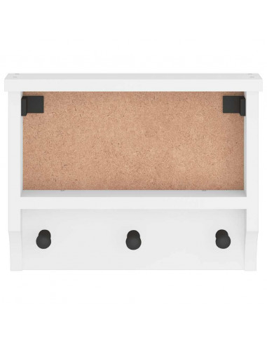 Appendiabiti da Parete SANDNES Bianco 45x12x35 cm Legno di Pino