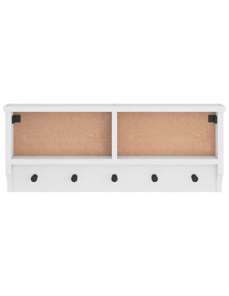 Appendiabiti da Parete SANDNES Bianco 87x12x35 cm Legno di Pino
