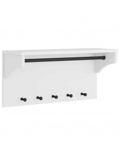 Appendiabiti da Parete SANDNES Bianco 87x30x42 cm Legno di Pino