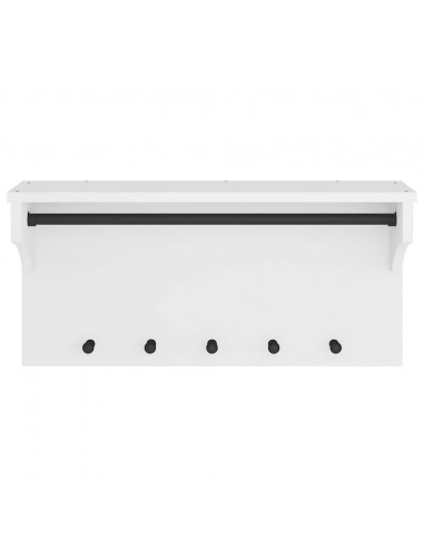 Appendiabiti da Parete SANDNES Bianco 87x30x42 cm Legno di Pino