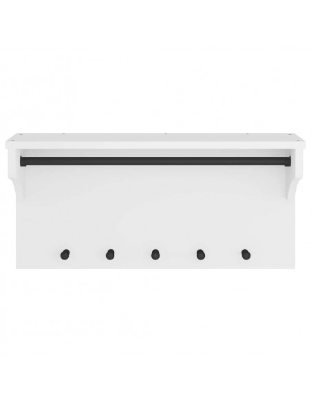 Appendiabiti da Parete SANDNES Bianco 87x30x42 cm Legno di Pino