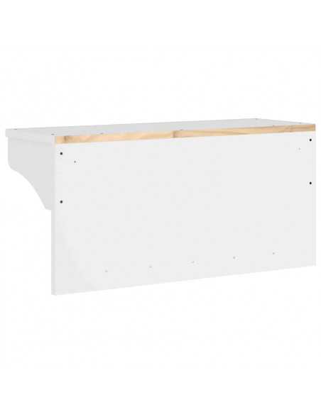 Appendiabiti da Parete SANDNES Bianco 87x30x42 cm Legno di Pino