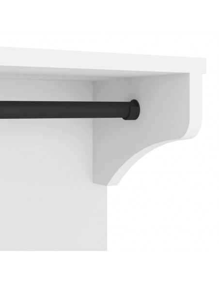 Appendiabiti da Parete SANDNES Bianco 87x30x42 cm Legno di Pino