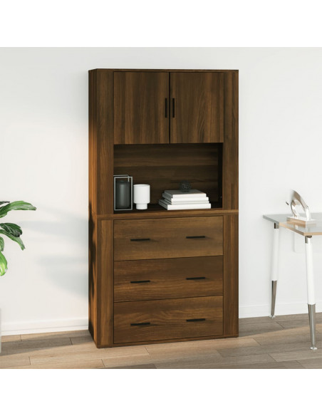 Armadietto a Muro Rovere Marrone 80x33x80 cm Legno Multistrato