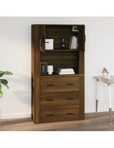 Armadietto a Muro Rovere Marrone 80x33x80 cm Legno Multistrato