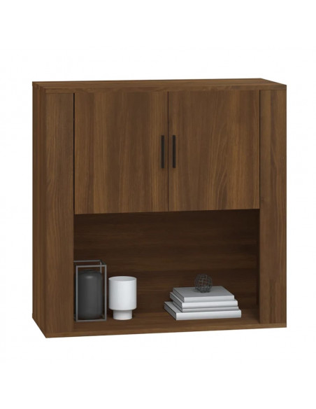 Armadietto a Muro Rovere Marrone 80x33x80 cm Legno Multistrato