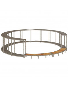 Bordo per Vasca Spa con Portaoggetti&Gradino Polyrattan Grigio